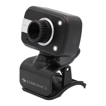Zebronics Zeb-Crystal Clear Web Camera  3P Lens,Built-in Microphone,Auto White Balance,Night Vision and Manual Switch for LED (BLACK)