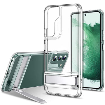 ESR Metal Poly Carbonate Clear Versatile Patented Kickstand Crystal Clear Scratch-Resistant Back Cover Compatible for Samsung Galaxy S22 Plus 2022 (6.6 Inch)