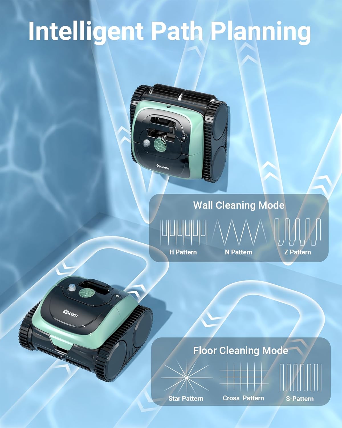 Pool Vacuum for Inground Pools, 4-in-1 Cordless Robotic Pool Cleaner for Above Ground Pools,Triple-Motors,Wall & Waterline Cleaning, App Support, OTA Upgrade up to 1,614 Sq.ft (Black Green)