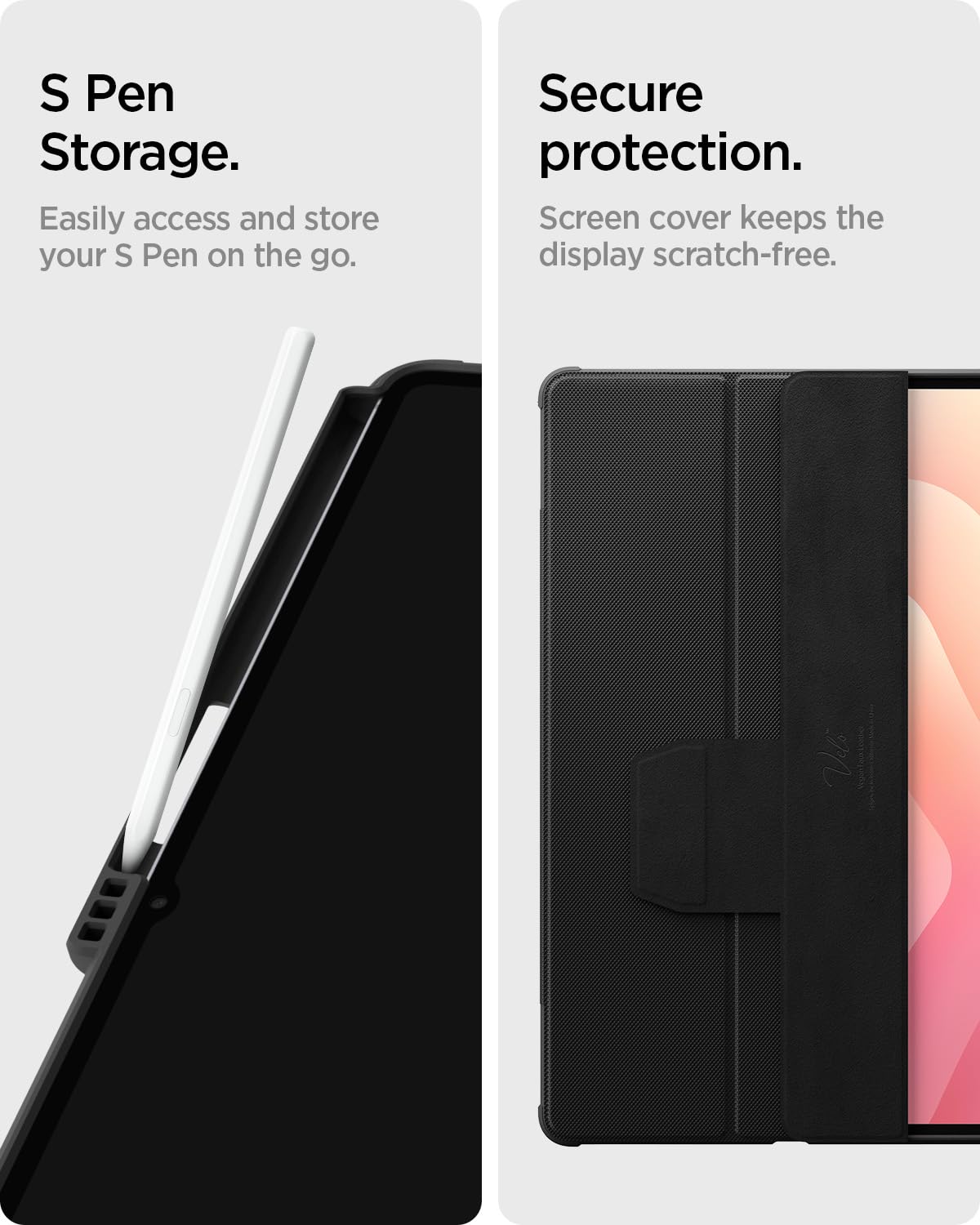 Spigen Rugged Armor Pro for Samsung Galaxy Tab S11 Ultra 14.6inch Full Cover Folio Case with Built in S Pen Holder, Trifold Stand - Black