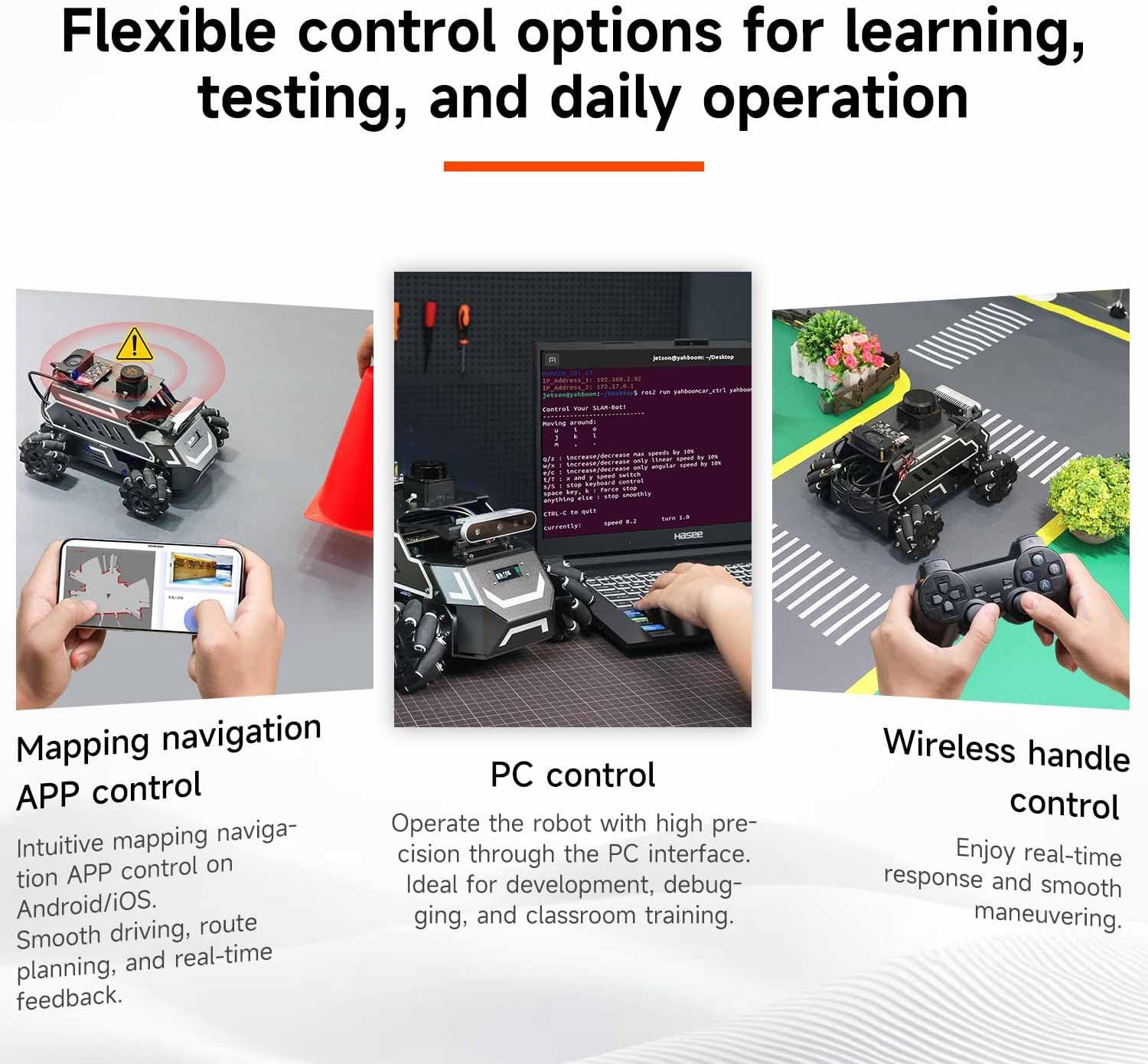 Yahboom Jetson Nano B01 ROS2 Robot 360° Omnidirectional Wheels,Embedded Intelligence,Large AI Model,SLAM Navigation for Electronic Engineering Competitions (Standard Ver Without Nano)