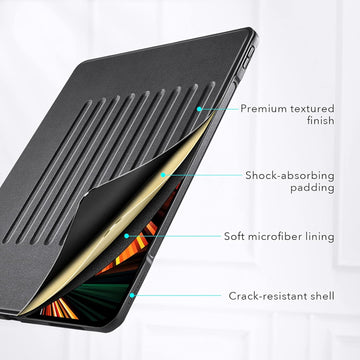 ESR Stand Case Compatible with iPad Pro 12.9 inch 2021, 9 Stand Angles, Rugged Protection, Magnetic Mounting, Pencil Holder, Sentry Series, Black
