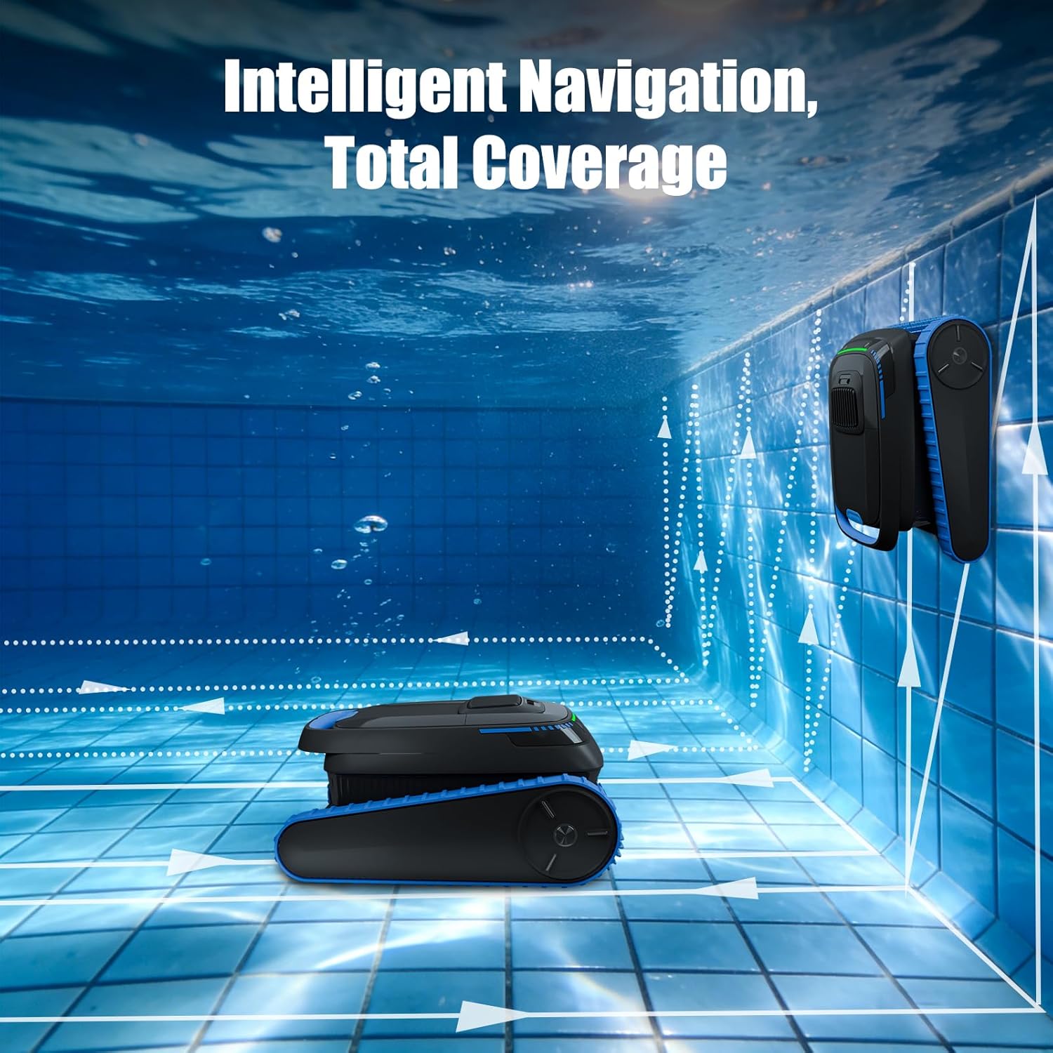 PC20 Automatic Robotic Pool Cleaner, Cordless Pool Vacuum Robot for Inground & Above Ground Pools, Smart Navigation, Self-Parking, 5000GPH Suction, Cleans Floor, Wall & Waterline