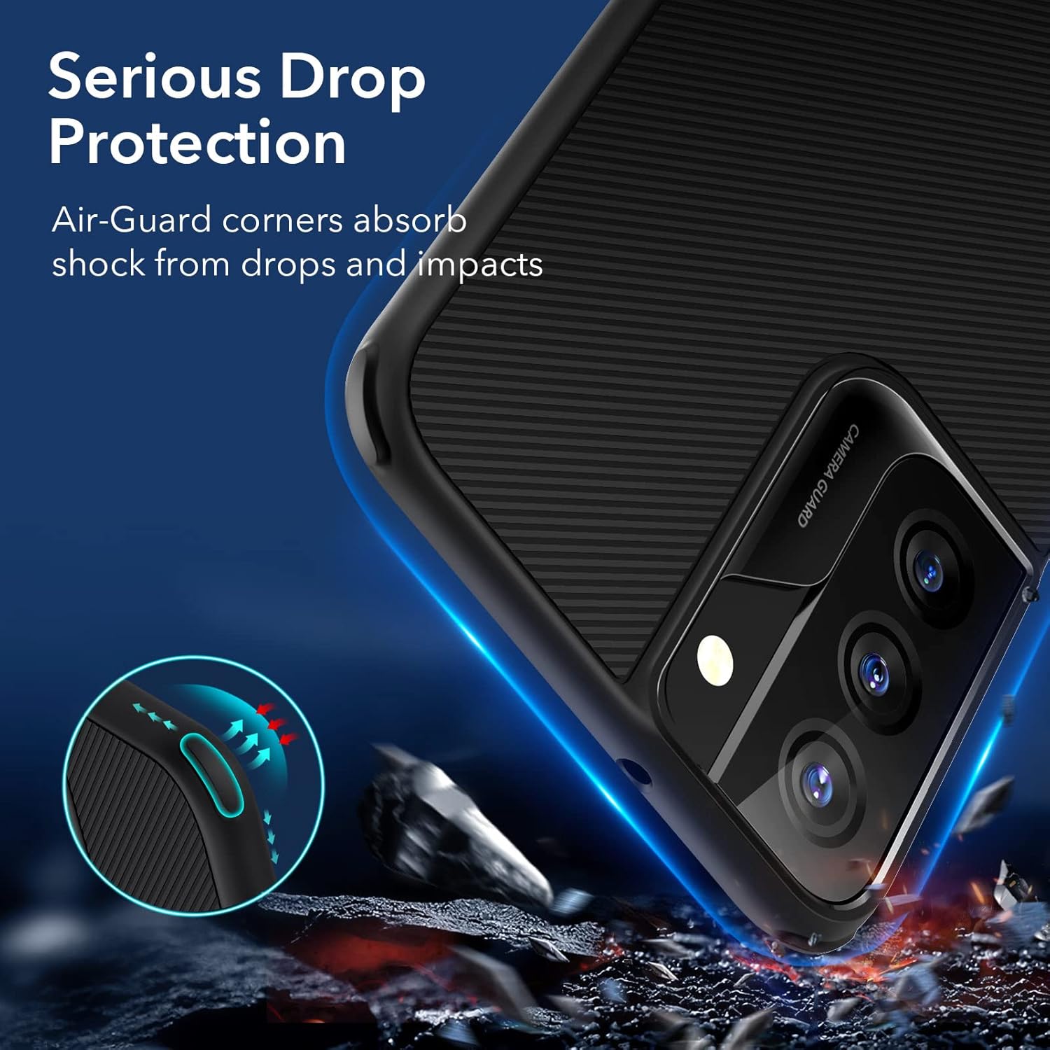 ESR for Samsung Galaxy S22 Case with Adjustable Stand, Military-Grade Drop Protection, 3 Stand Modes, TPU, Supports Wireless Charging, Slim Patented Metal Kickstand Phone Back Cover, Black