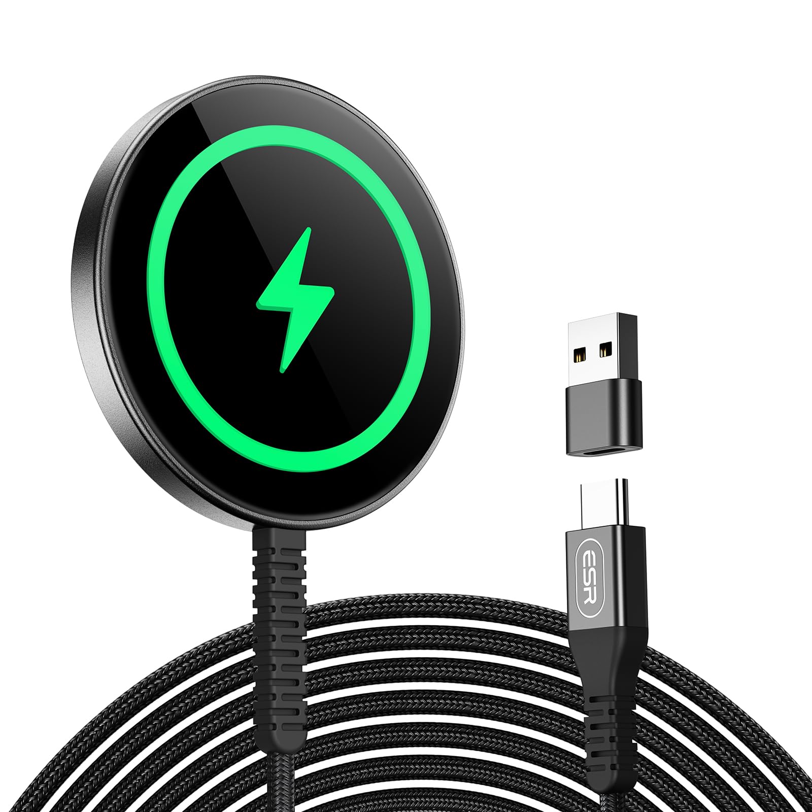 ESR Magnetic Wireless Charger, Magsafe Charger Compatible with iPhone 16/15/14/13/12 Series, AirPods 4/3/AirPods Pro, Strong Magnetic Lock, Silver
