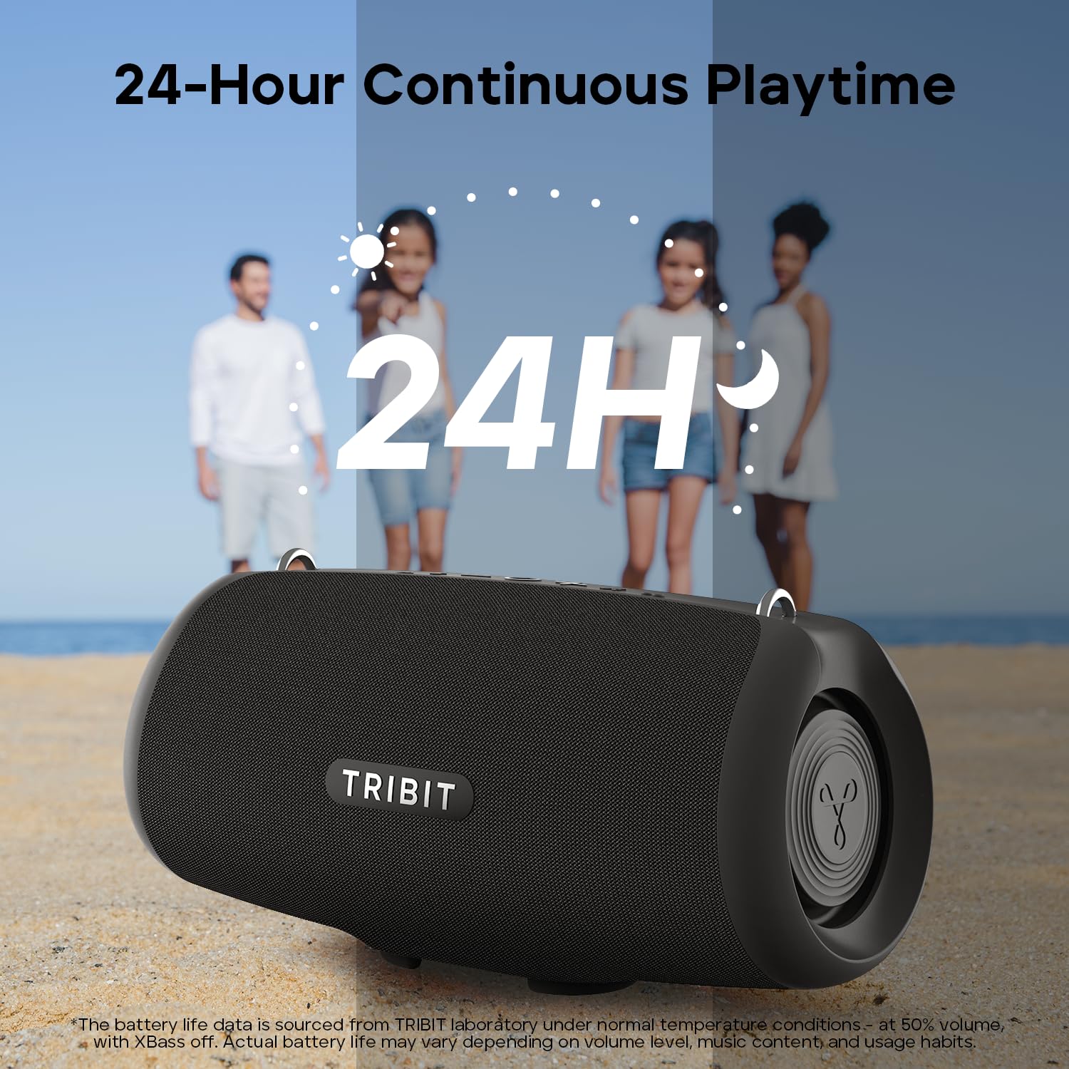 Tribit StormBox Lava Portable Bluetooth Speaker, 80W Loud Wireless Speaker, 24H Playtime, IP67 Waterproof, Bluetooth 5.4, Custom EQ, XBass, Built-in Mic, TWS Pairing for Camping/Beach/Party/Outdoor