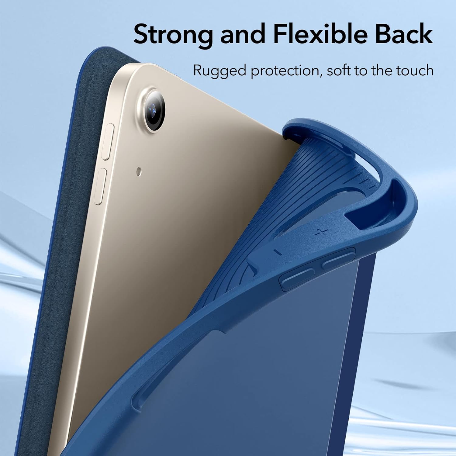 ESR for iPad Air 11 inch Case M3/M2 with Pencil Holder, iPad Air 7th/6th/5th/4th Generation Cover(2025/2024/2022/2020), Trifold Stand with Flexible Back, Auto Sleep and Wake, Rebound Series, Navy Blue