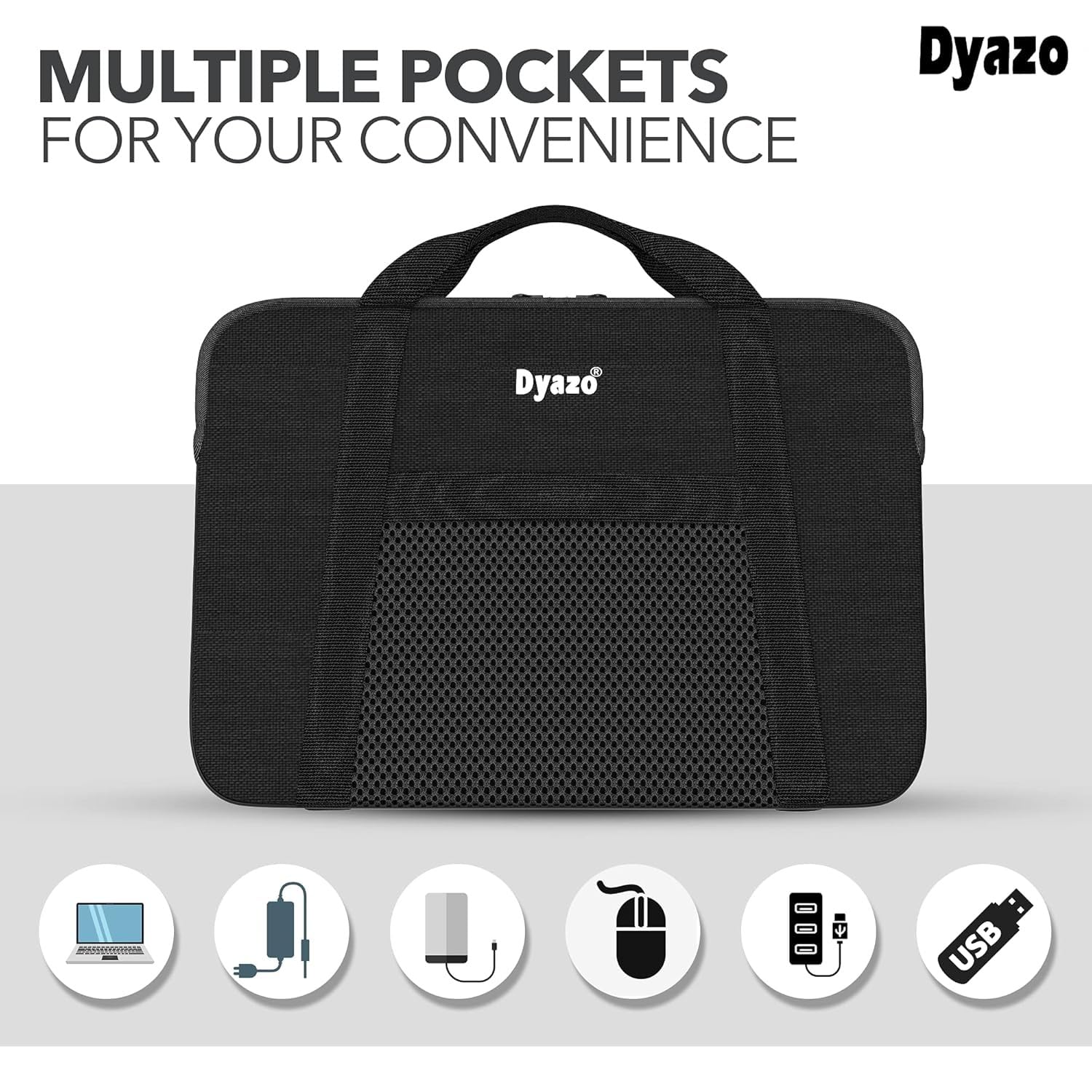Dyazo 11 Inch- 11.6 Inch(29.4cm) Memory Foam Laptop Sleeve/Case Cover Briefcase/Carrying Bag/Pouch/Bag Skin Cover Compatible with Mac Book Air 11, I Pad Surface Pro 6 5 4 3, Black (DZ781)