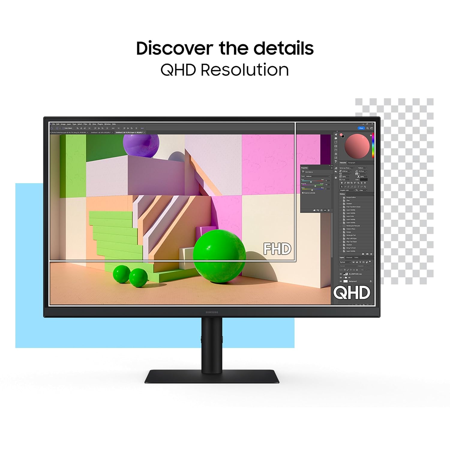 Samsung 27" (68.5cm) IPS 2K QHD Monitor|2560 X 1440|100 Hz|5ms|300nits|Height Pivot Adjustable Stand|SRGB 99%|Ports-HDMIX2,DP,Headphone|Eye Saver Mode|Flicker Free|Off Timer Plus|LS27F610EAWXXL|Black