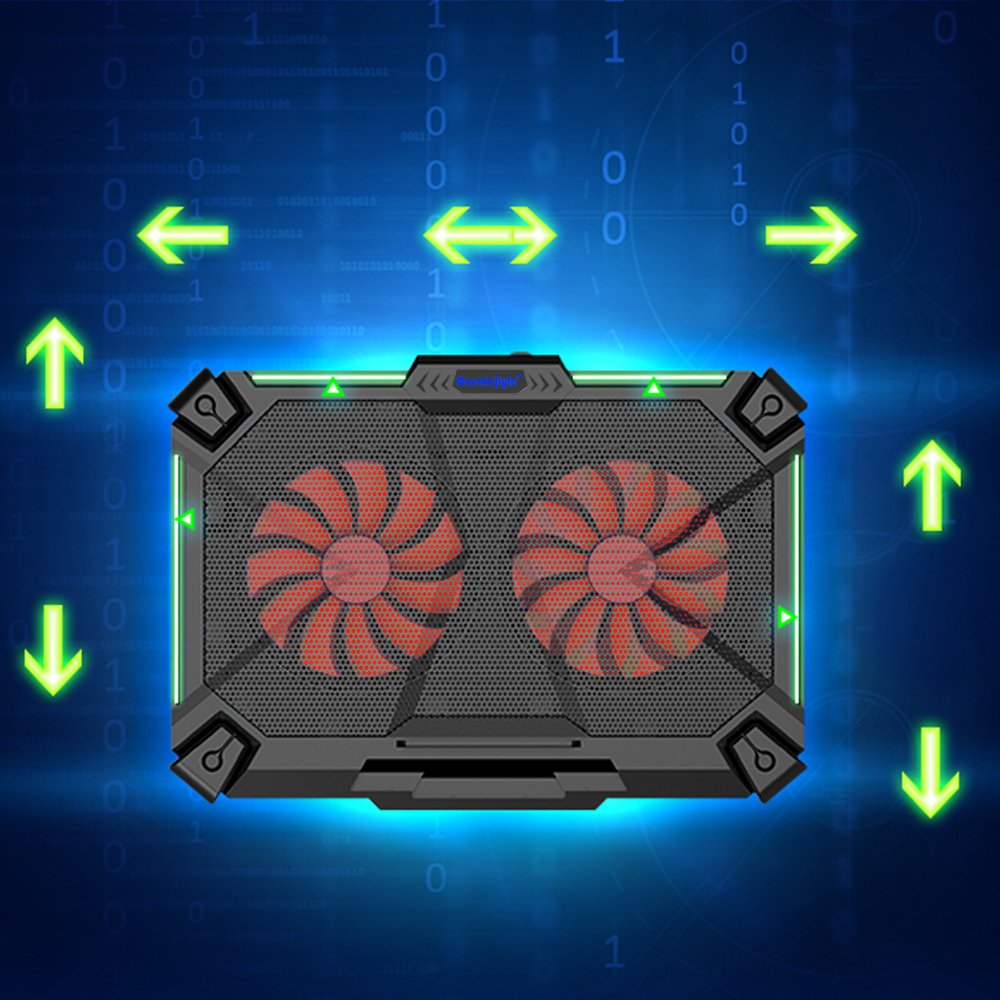 Cosmic Byte Comet Laptop Cooling Pad, Dual 140 mm Fans, LED Lights, Fan Speed Adjustment, USB Ports, Support Upto 17" Laptops (Red)