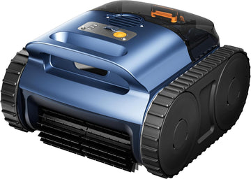 RERIOU Cordless Robotic Pool Vacuum, Pool Cleaner with Track Drive, Sonar Navigation, 180W Brushless Motor, Wall Waterline Climbing, 150-Min Runtime, for Inground Above Ground 2150 Sq. Ft.