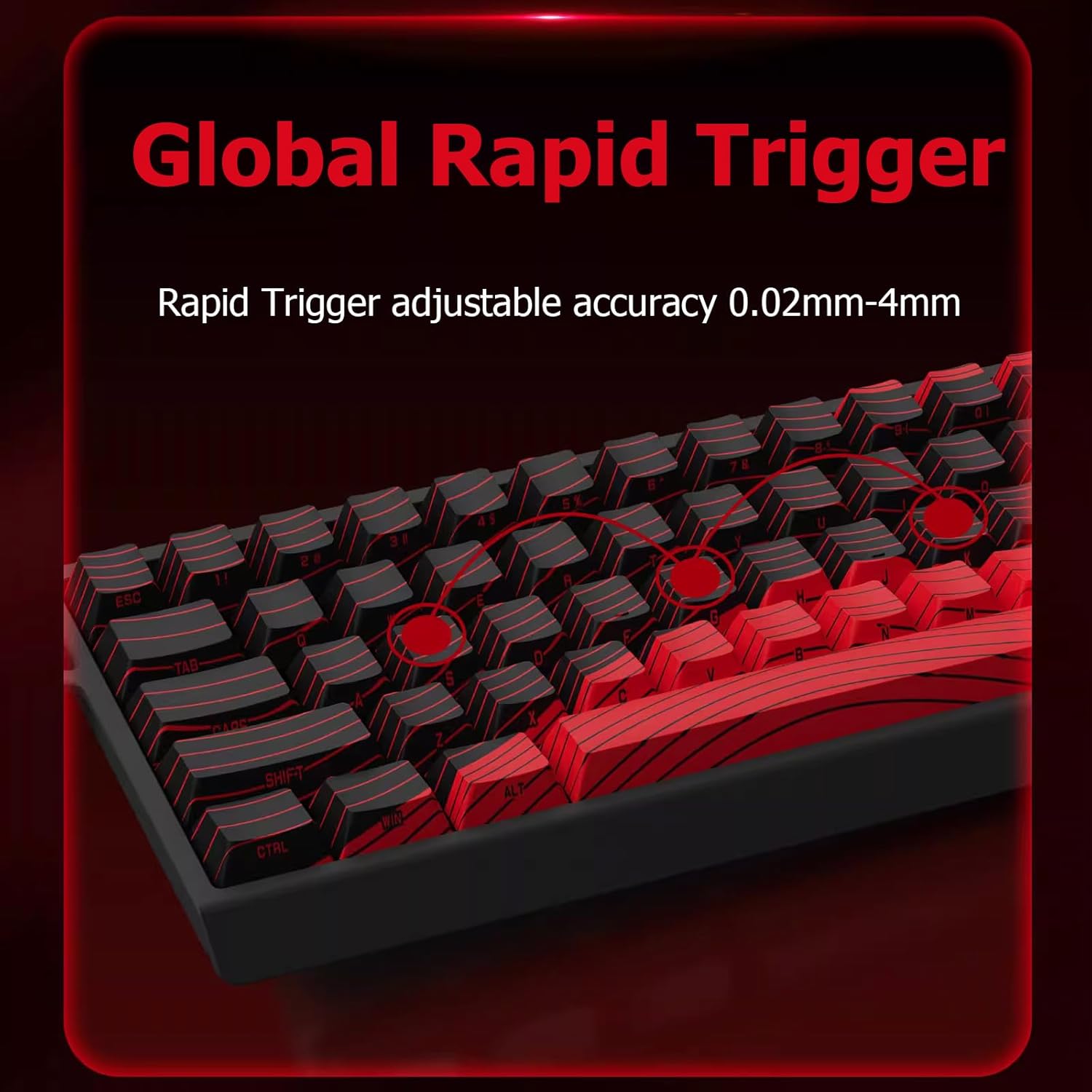 Hyekit x FGG MADLIONS MAD 60 HE RGB 60% Wired Magnetic Switch Mechanical Gaming Keyboard with Adjustable Actuation, 8000 Hz Polling Rate, Rapid Trigger Mode, Hall Effect Switches, for PC/Mac, Black