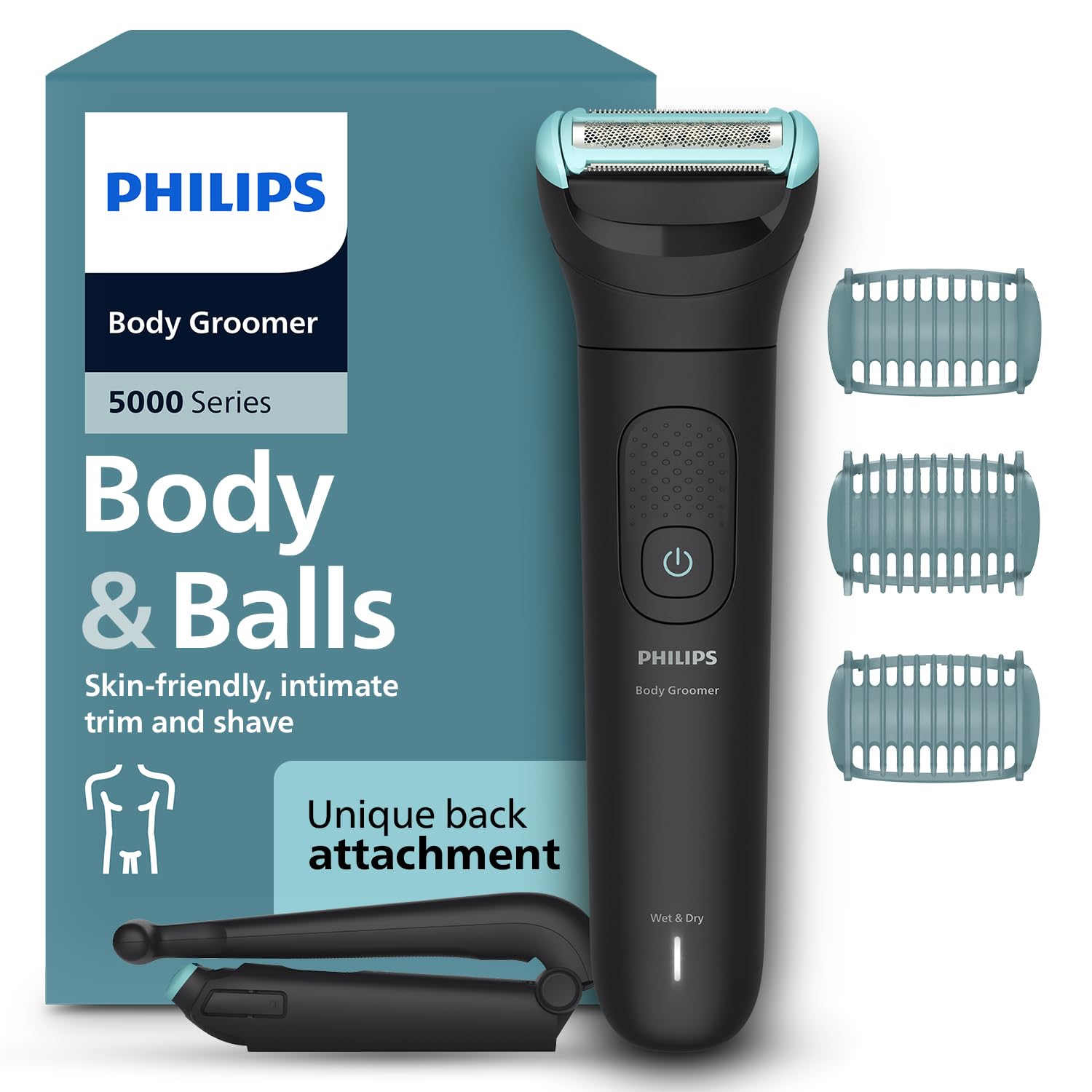 Philips Showerproof Body & Balls Trimmer for Men Private Parts | Bi-directional Trimming| Skin Safe Intimate Grooming | Skin Protection System | 2yrs Warranty | India's #1 Men's Trimmer* | BG1025