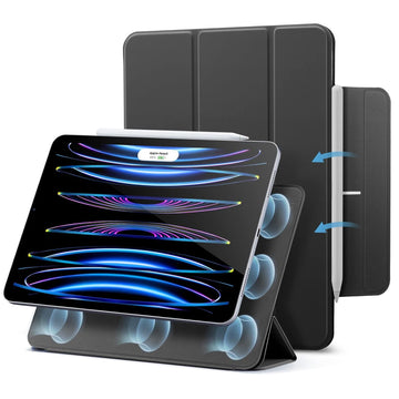 ESR for iPad Pro 11 inch Case (2022/2021/2020, 4th/3rd/2nd Generation), Convenient Magnetic Attachment, Two-Way Stand, Full Pencil 2 Support, Auto Sleep/Wake, Rebound Magnetic Case, Black
