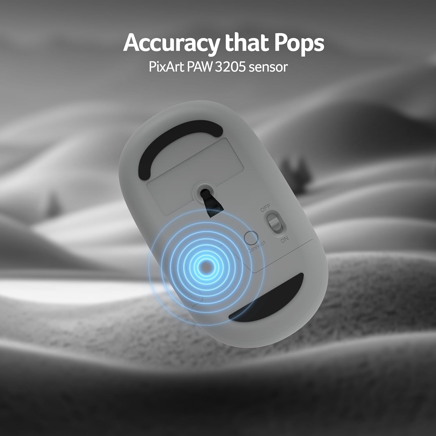 Acer Bubble Wireless Mouse AMR100 | 2.4GHz Silent Click | 1600 DPI | Ergonomic | AA Battery | Win8/10/11 | Compact Lightweight Design | Color: White/Grey