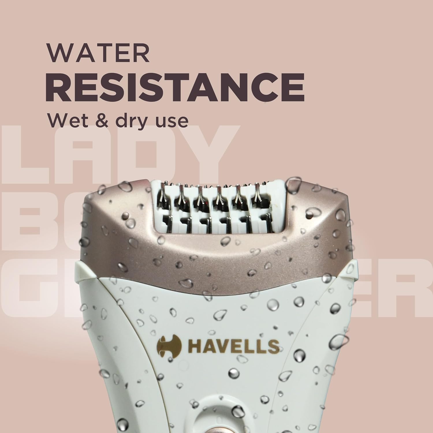 Havells FD5051 Epilator, Hair Removal for Women, Wet & Dry, Cordless, Rechargeable (White)