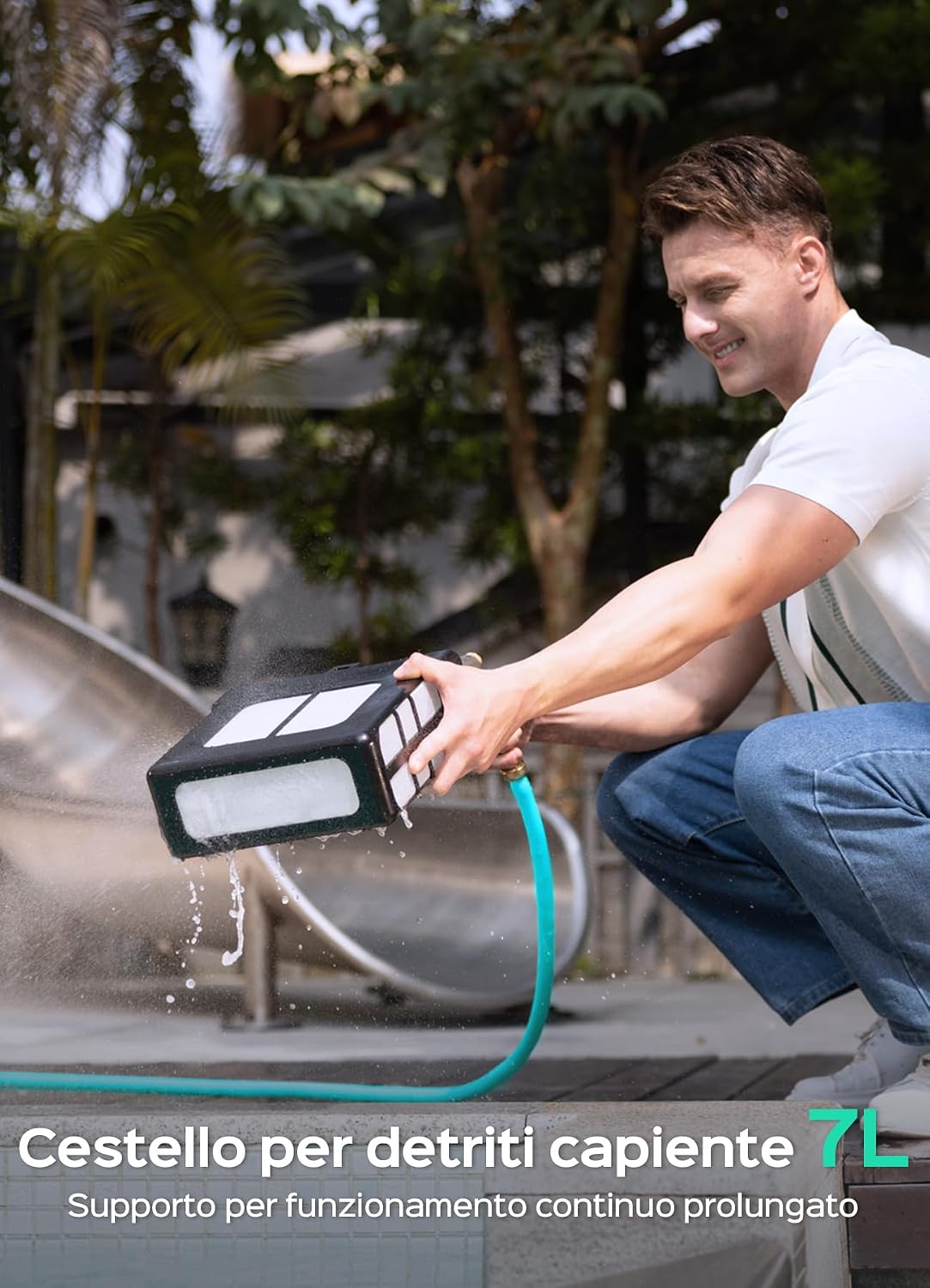 WYBOT F1 Pool Skimmer Robot with Solar & Battery, Cleans the Water Surface Automatically, Controllable via App, 24H Operation, For All Pool Types - Your Wireless Pool Robot, Olive Green