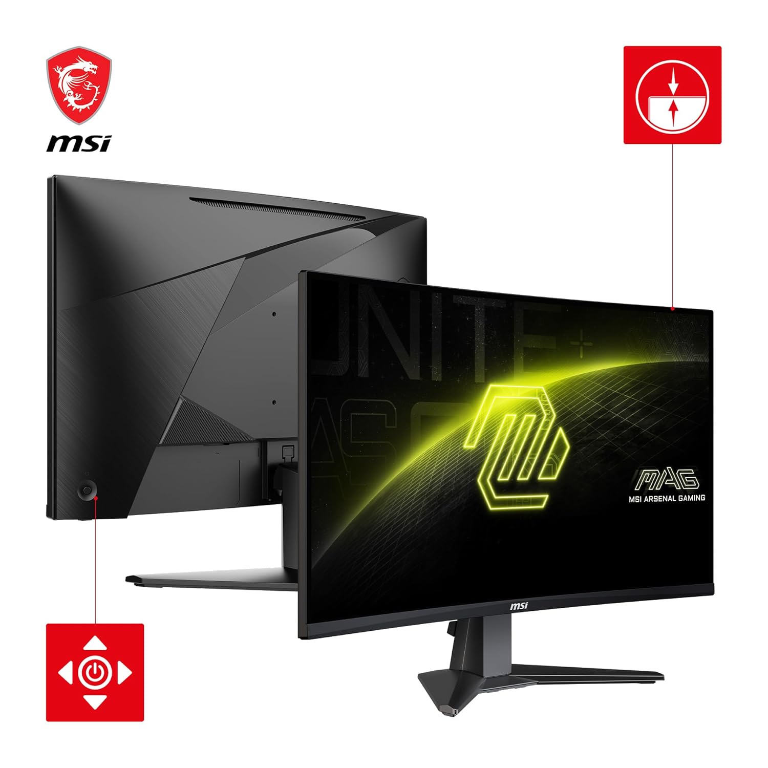MSI MAG 27CQ6F 27 Inch 2K WQHD Curved Gaming Monitor - 1500R 2560 x 1440 Rapid VA Panel, 180 Hz / 0.5ms (GtG, Min.), Adaptive-Sync - DP 1.4a, HDMI 2.0b CEC