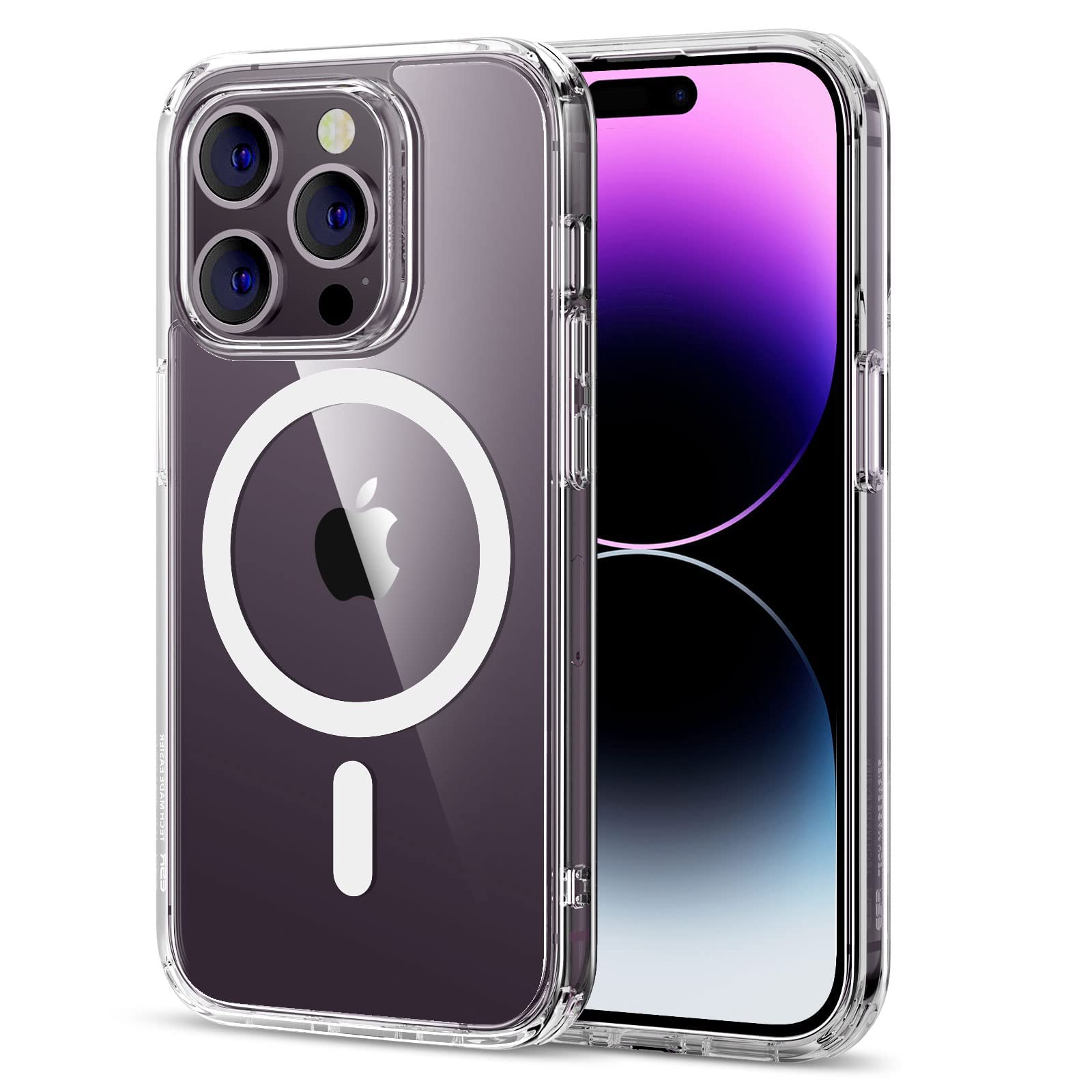 ESR for iPhone 14 Pro Max Case, Compatible with MagSafe, Scratch-Resistant, Thin and Slim, Classic Shockproof Military-Grade Protection, TPU, Magnetic Back Cover, Clear Black