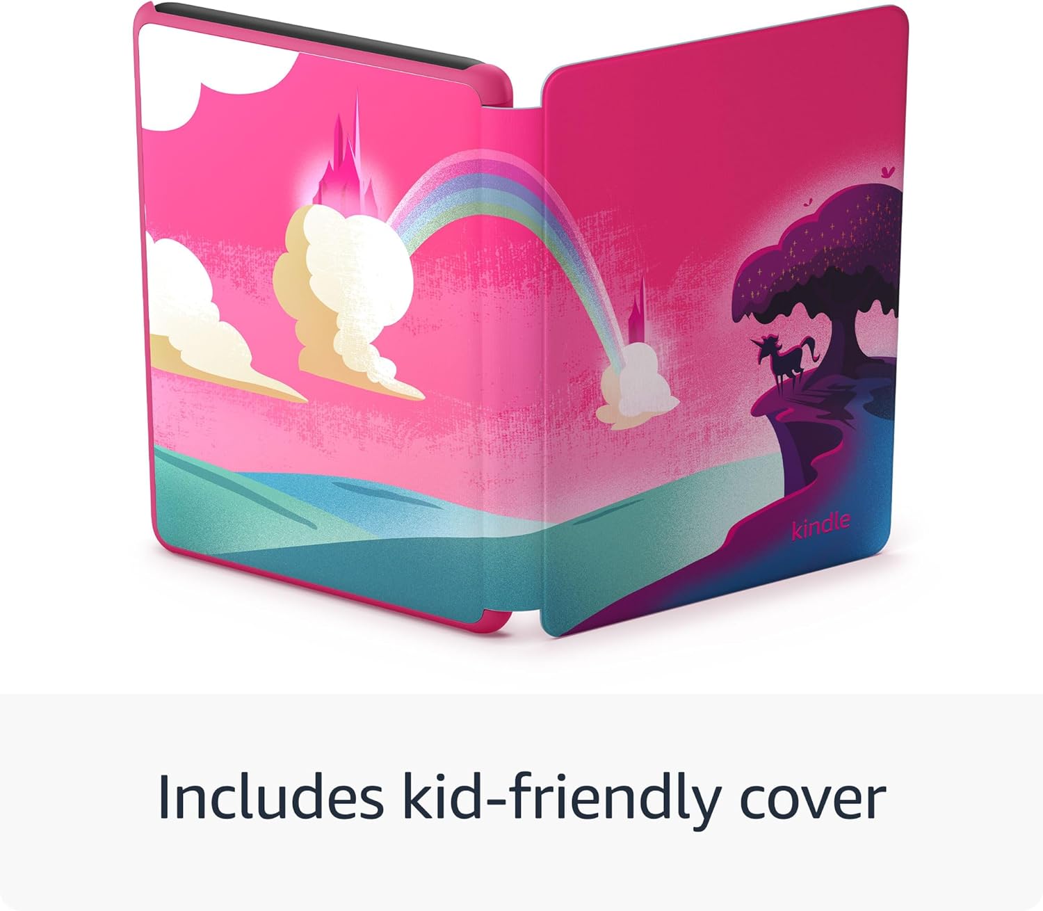 Amazon Kindle Kids 16GB (newest model) - If it breaks, we will replace it, includes ad-free books and cover, with glare-free display, faster page turns - Unicorn Valley