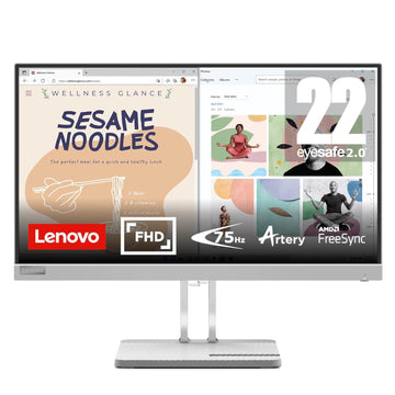 Lenovo L22e-40, 21.4 Inch (54.48 cm), FHD 1920x1080, 75Hz, Grey, 4ms, 16.7Mn Colors, AMD FreeSync, TUV Eye Comfort, Low Blue Light, Smart Display Customization Artery, HDMI Monitor