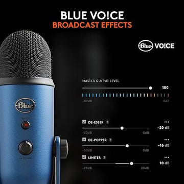 Blue Yeti USB Microphone for Recording, Streaming, Gaming, Podcasting on PC and Mac, Condenser Mic for Laptop or Computer with Blue VO!CE Effects, Adjustable Stand, Plug and Play - Blackout