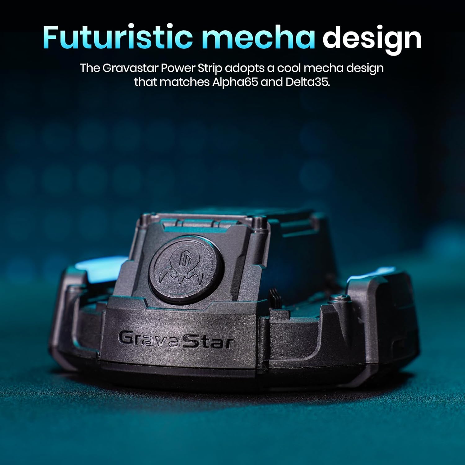 GravaStar Power Strip for Alpha65 65W Charger and Delta35 35W Charger, 5 ft Extension Cord Flat Plug Surge Protector, Indoor Desk Charging Station for Home Office Dorm