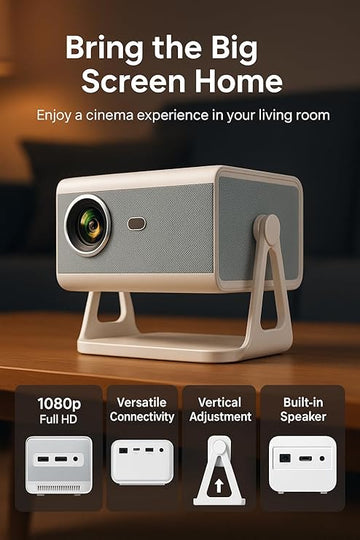 DEBONAIR CineMax Pro 4K Ultra HD Native 1080p Android Projector | 1300 ANSI Lumens Auto (Focus+Screen Fit+Obstacle Avoidance) Dust Proof Engine 10W Speaker Dual WiFi BT5.0| 300