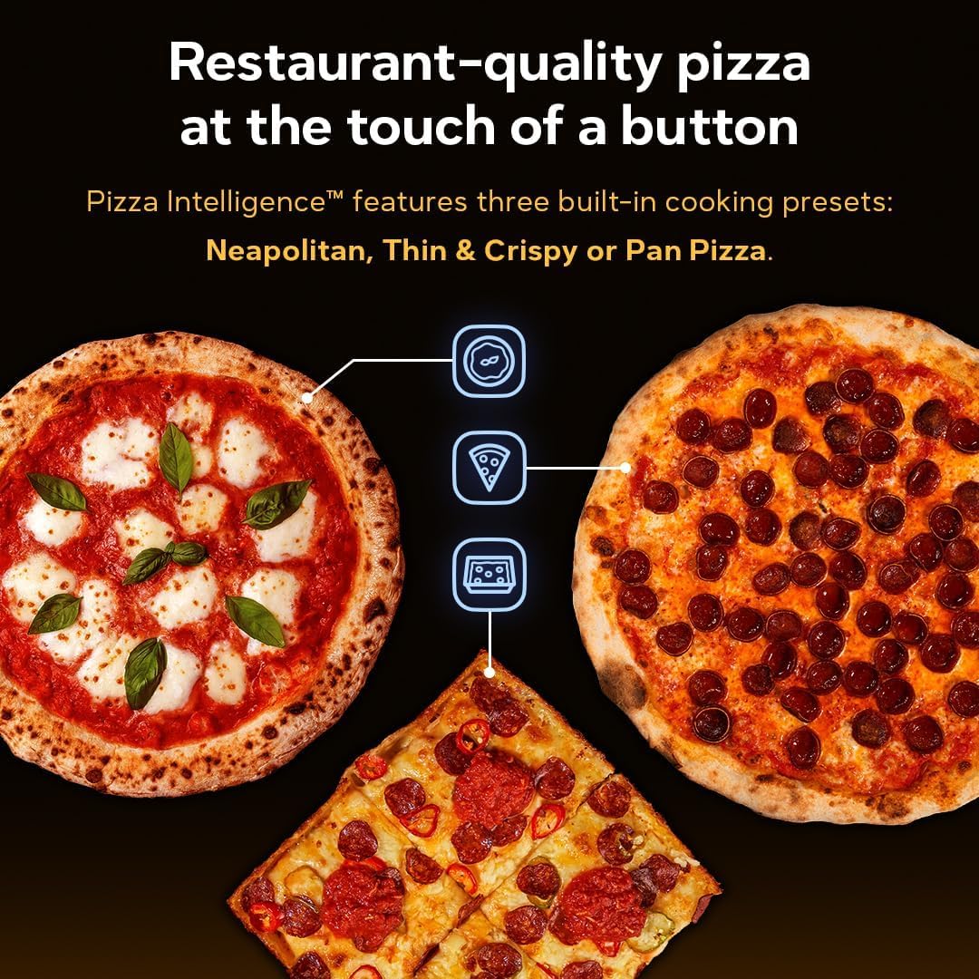 Ooni Volt 2 Electric Indoor Pizza Oven - 70 °F to 850 °F Temperature Range, Versatile Countertop Electric Toaster Oven, Cook 12 Inch Pizzas and More - Charcoal Grey