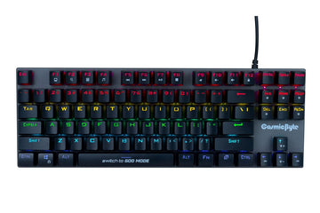 Cosmic Byte CB-GK-25 Pandora TKL Mechanical Keyboard Upgraded with Swappable Outemu Blue Switches and Rainbow LED (Black/Grey)