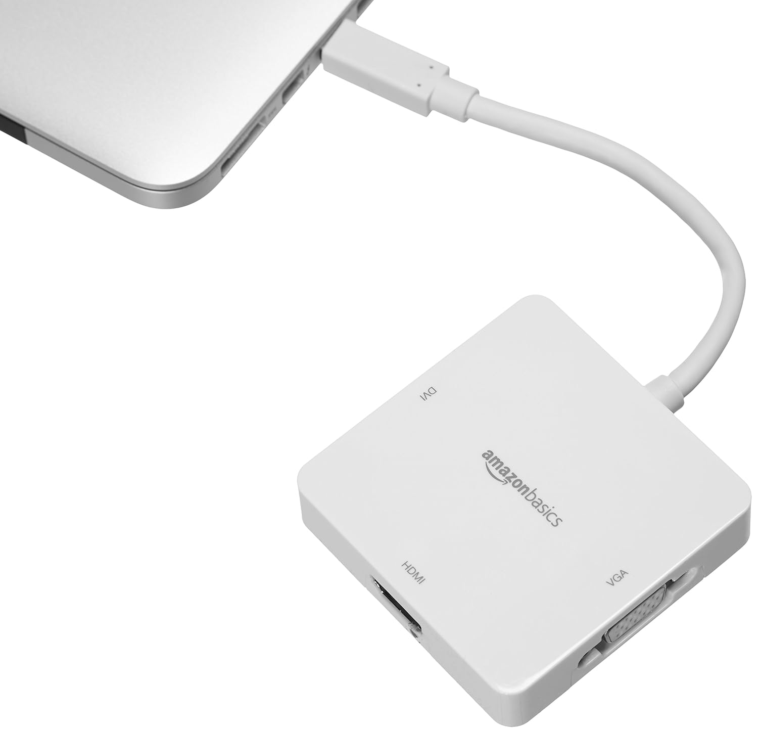 AmazonBasics Mini DisplayPort to HDMI/DVI/VGA Adapter, White