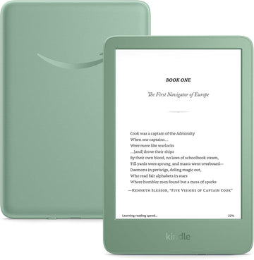 New Amazon Kindle (16 GB) - Lightest and most compact Kindle, with glare-free display, faster page turns, adjustable front light, and long battery life - Matcha + 3 Months of Kindle Unlimited (with auto-renewal) ****SEALED****