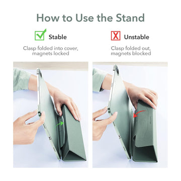 ESR iPad Pro 11" Case (2022/2021, 4th/3rd Generation) - Translucent Stand Cover With Clasp, Auto Sleep & Wake, Pencil 2 Wireless Charging - Ascend Trifold, Frosted Forest Green