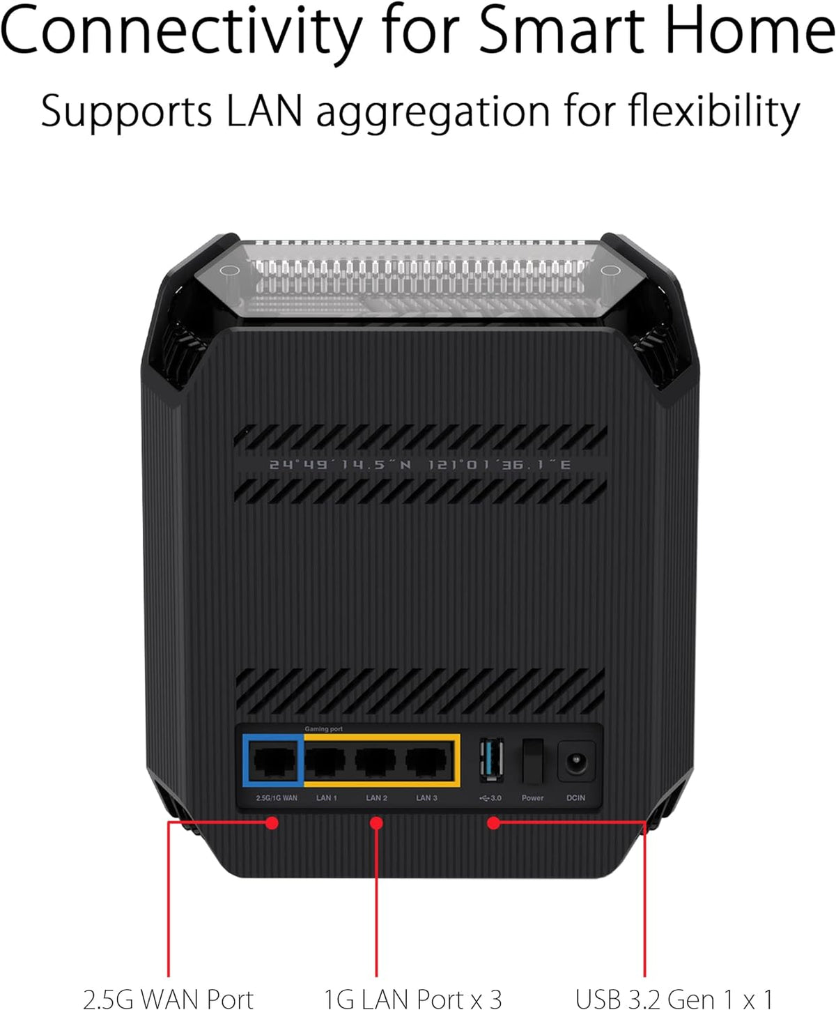 ASUS ROG Rapture GT6 (2PK) AX10000 Tri-Band WiFi 6 Gaming Mesh System, Covers up to 5,800 sq ft, 2.5 Gbps Port, Triple-Level Game Acceleration, UNII 4, Free Lifetime Internet Security, Black