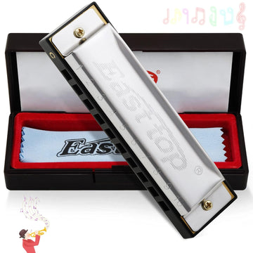 East Top Diatonic Harmonica Key of C - 10 Holes 20 Tones Mouth Organ Blues Harp for Adults, Kids, Beginners, Professionals and Students