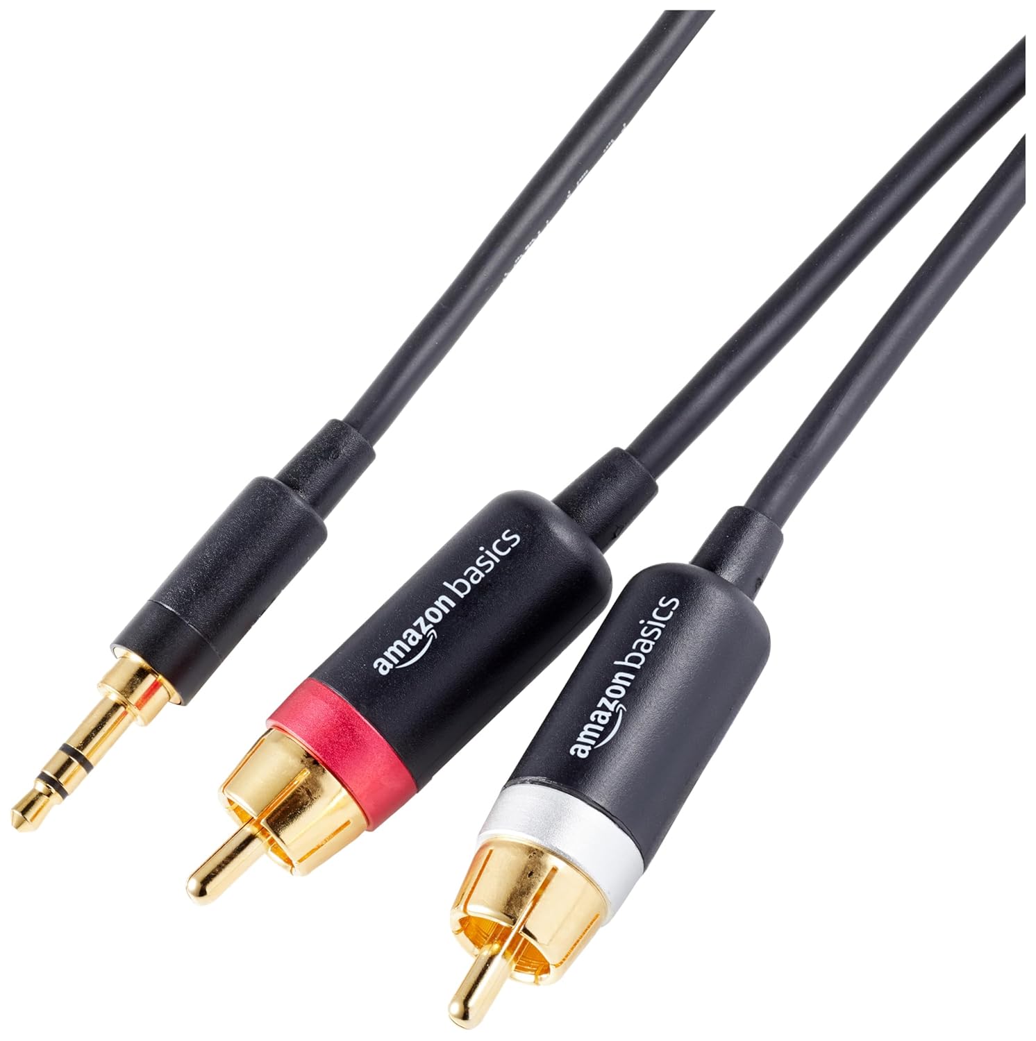 AmazonBasics 3.5mm to 2-Male RCA Adapter cable - 25 feet, Black