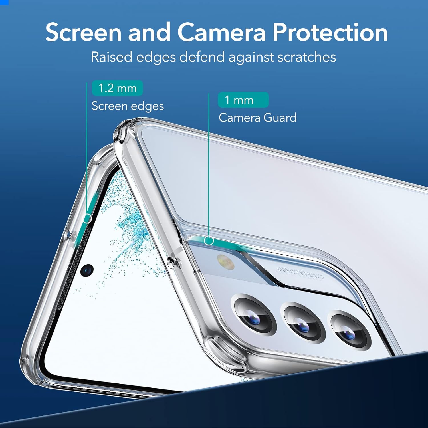 ESR Metal Poly Carbonate Clear Versatile Patented Kickstand Crystal Clear Scratch-Resistant Back Cover Compatible for Samsung Galaxy S22 Plus 2022 (6.6 Inch)