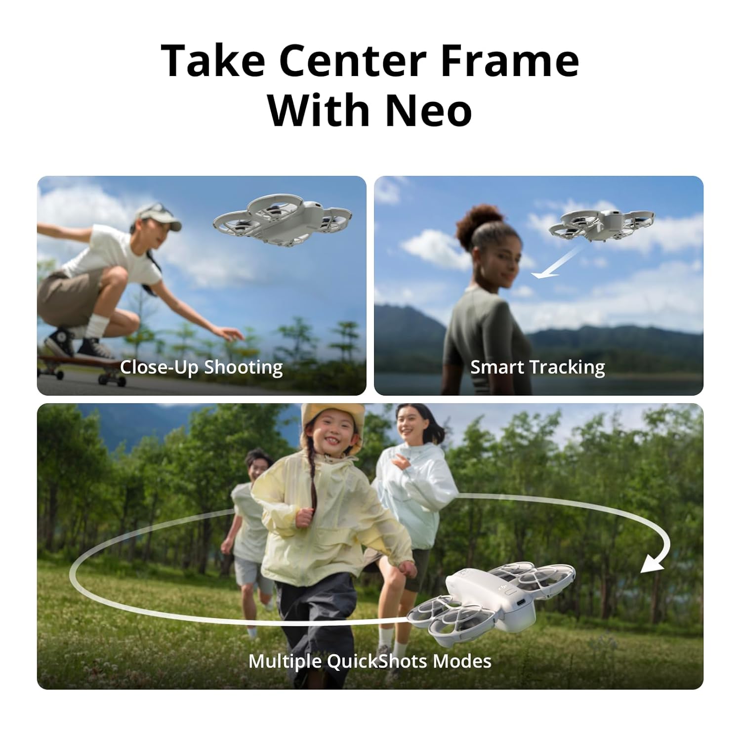 DJI Neo Fly More Combo, Mini Drone with 4K UHD Camera for Adults, 135g Self Flying Drone that Follows You, Palm Takeoff, Subject Tracking, QuickShots, Stabilized Video, with RC-N3 and 3 Batteries