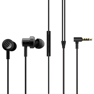 XIAOMI Dual Driver Dynamic Bass in-Ear Wired Earphones with Mic, 10mm & 8mm Dual Dynamic Drivers for Heavy Bass & Crystal-Clear Vocal, Passive Noice Cancellation, Magnetic Earbuds with braided cable (Black)