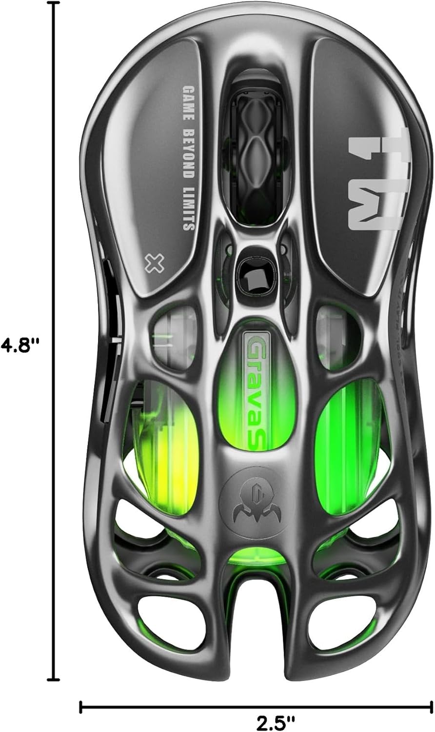 GravaStar Mercury M1 Pro Wireless Gaming Mouse – 26,000 DPI PAW3395DM Sensor • Lightweight Magnesium Alloy • Tri-Mode (Wired/2.4GHz/Bluetooth) • 4K Polling Rate • Up to 200-Hour Battery