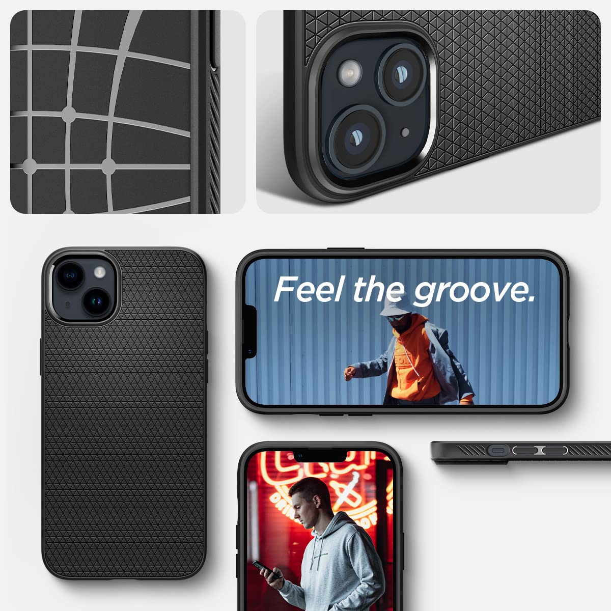 Spigen Liquid Air Back Cover Case Compatible with iPhone 14 Plus (TPU | Matte Black)