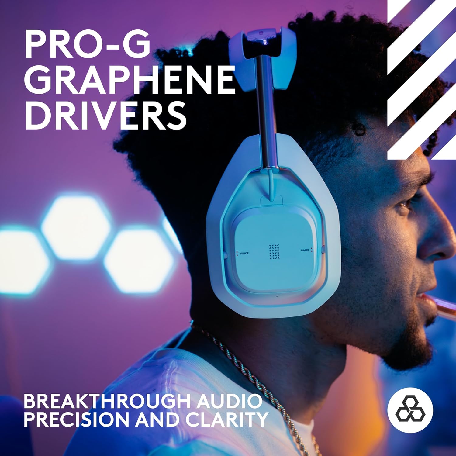 Logitech G Astro A50 X LIGHTSPEED Wireless Gaming Headset + Base Station, PRO-G GRAPHENE, PLAYSYNC across Xbox Series X|S + PS5 + PC/mac, Bluetooth, HDMI 2.1 Passthru - White