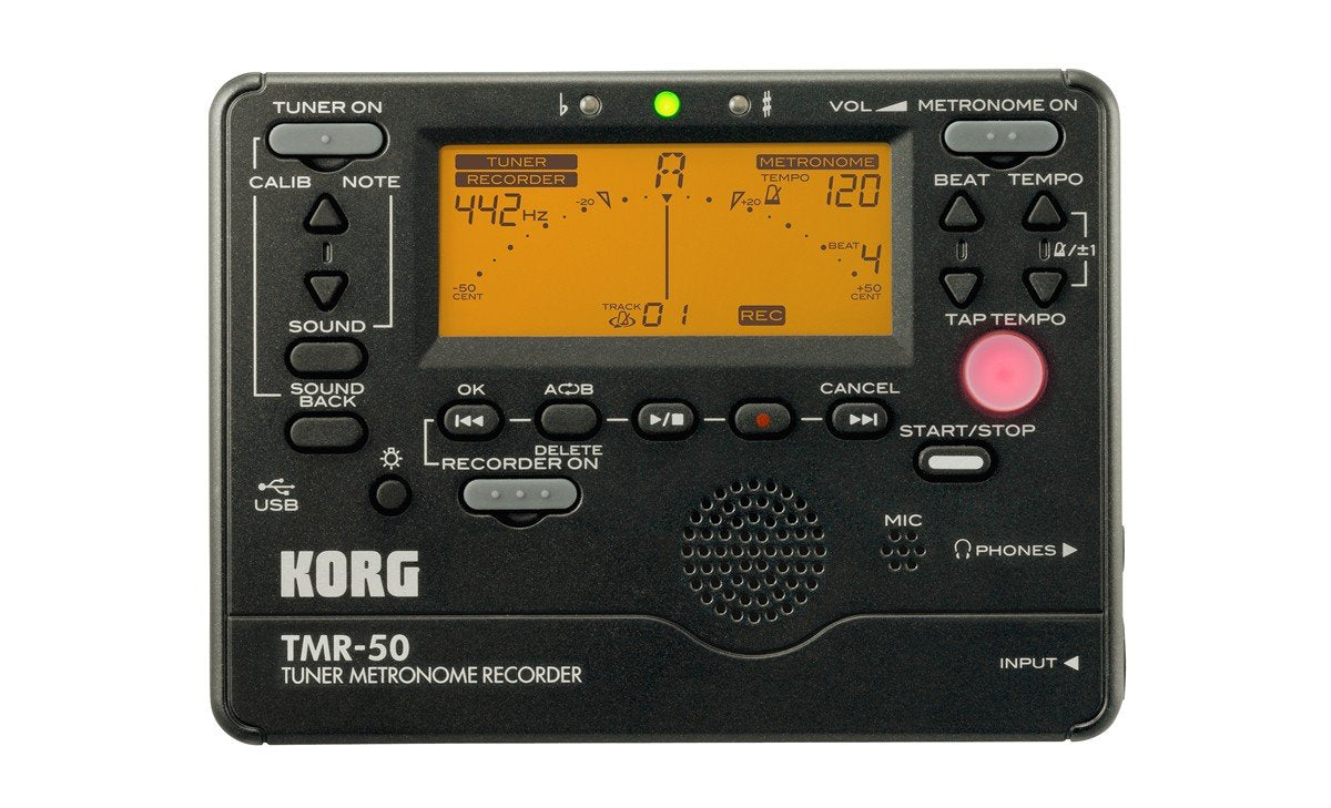 KORG TMR50BK TMR-50 Tuner Metronome Recorder - Black