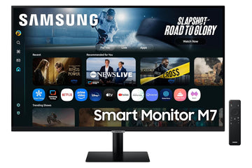 Samsung 32" (80 cm) 4K M7 Vision AI Smart Monitor|UHD 3840 x 2160|Smart TV Experience with AI|Type-C|Apple AirPlay|Gaming Bar|Remote|Speakers|Wi-Fi|Bluetooth|AI Picture & Sound|LS32FM700UWXXL|Black