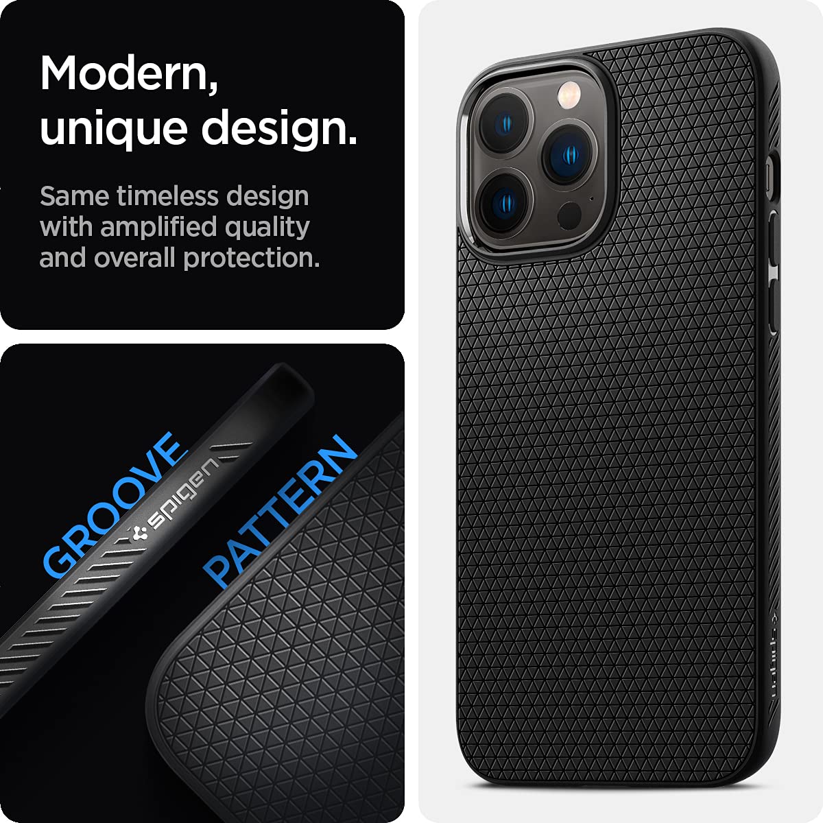 Spigen Liquid Air Back Cover Case Compatible with iPhone 13 Pro (TPU | Matte Black)