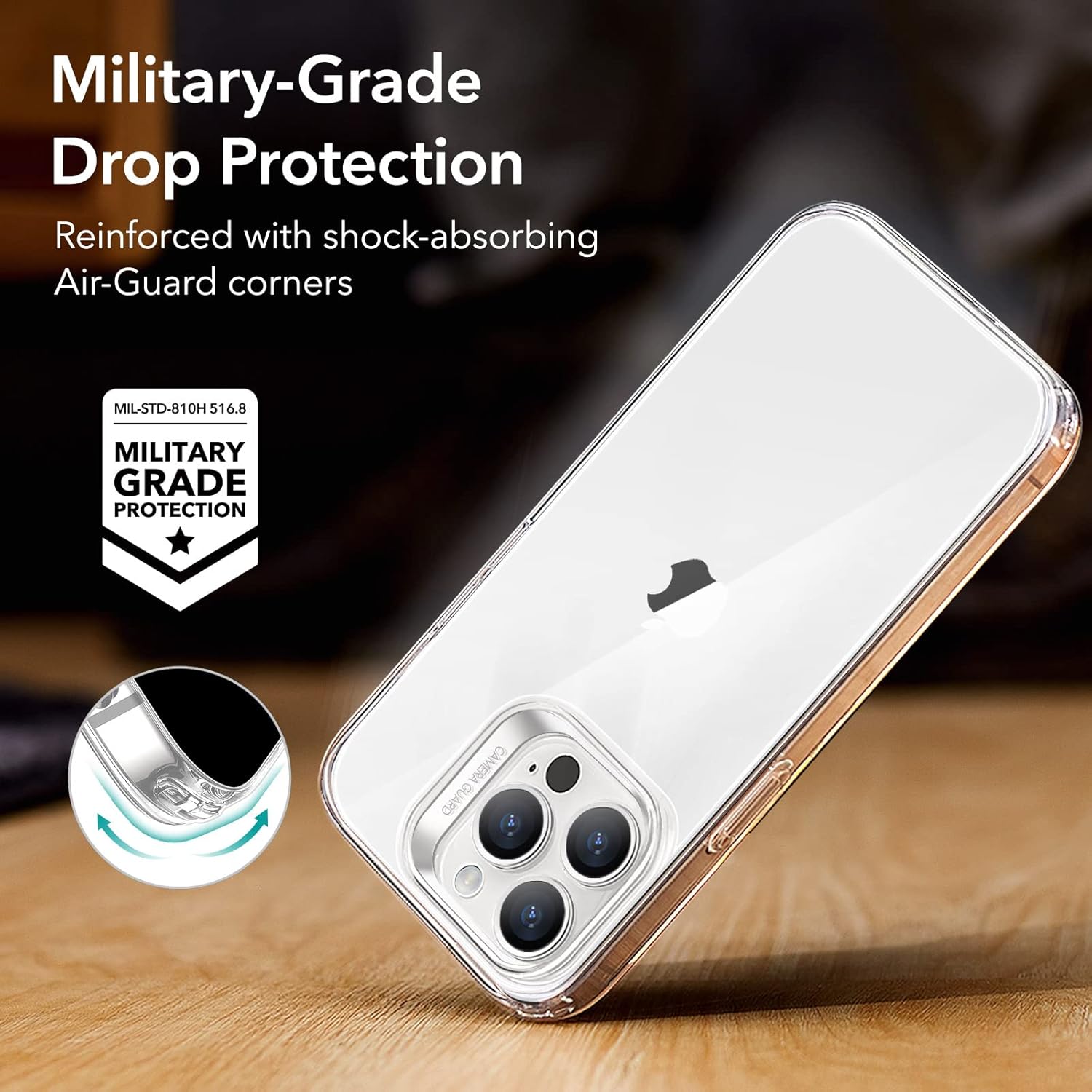 ESR for iPhone 14 Pro Case, Shockproof Drop Protection, Project Zero Series, TPU, Yellowing-Resistant, Slim and Thin, Transparent Back Cover, Clear
