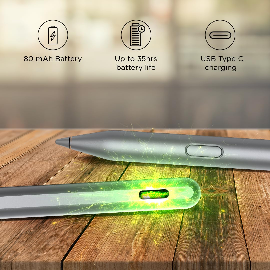 Lenovo Original Pen Plus for Tablet, Slim Design - Weighing Only 14 Grams,4096 Pressure Levels,80 Mah Battery,Remote Control Feature,Magnetic Body [Supports: Tab Plus, Tab P12, M10 5G] [Color: Grey]