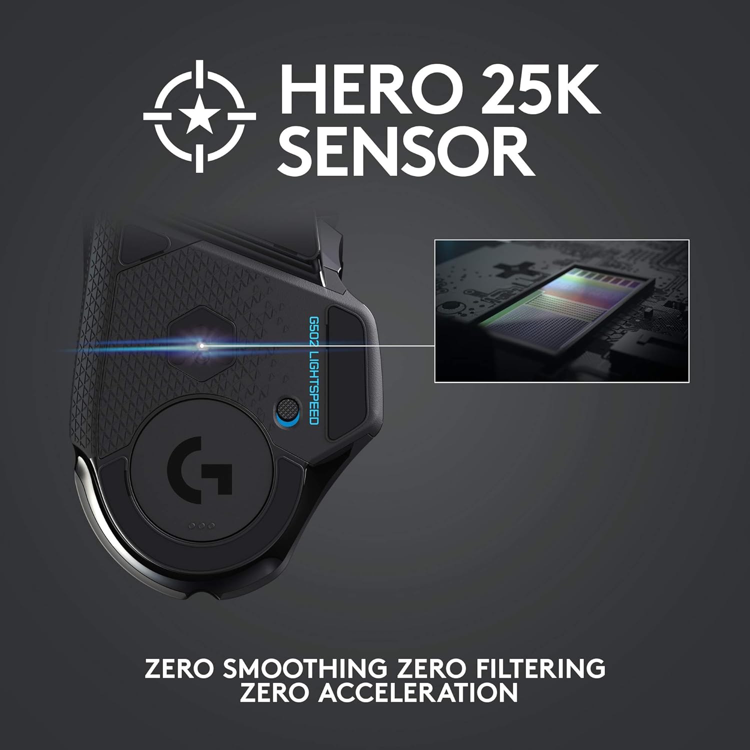 Logitech G502 Lightspeed Wireless Gaming Mouse, Hero 16K Sensor, 16,000 DPI, RGB, Adjustable Weights, 11 Programmable Buttons, Long Battery Life, On-Board Memory, PC/Mac - Black