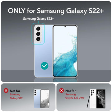 ESR Metal Poly Carbonate Clear Versatile Patented Kickstand Crystal Clear Scratch-Resistant Back Cover Compatible for Samsung Galaxy S22 Plus 2022 (6.6 Inch)