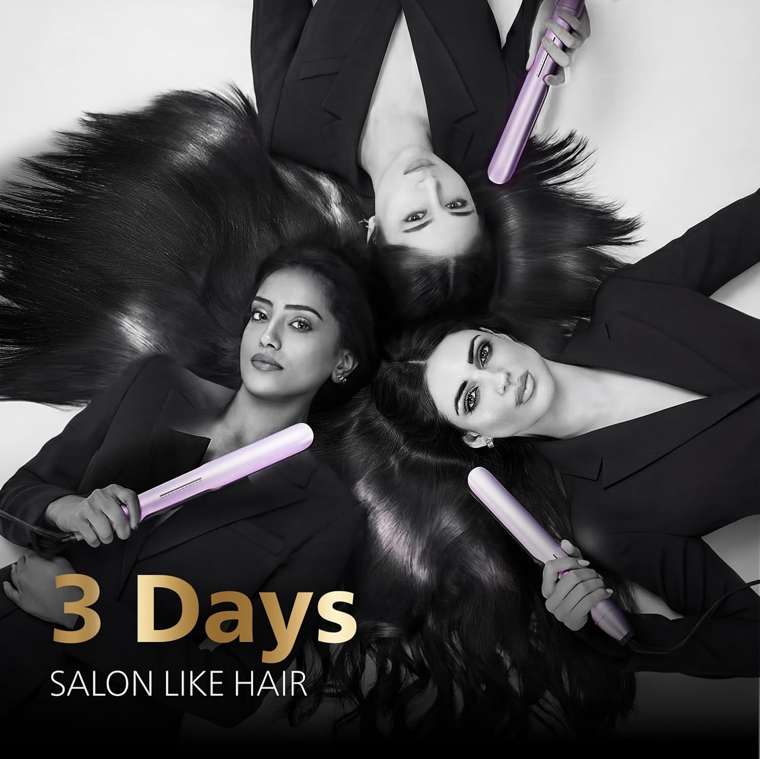 Philips India's No.1 Hair Styling Brand - One Stroke Hair Straightener | 50% Faster Straightening | 3 days salon-like hair | 12 Temperature Settings (120–230°C) Designed for Indian Hair | BHS530